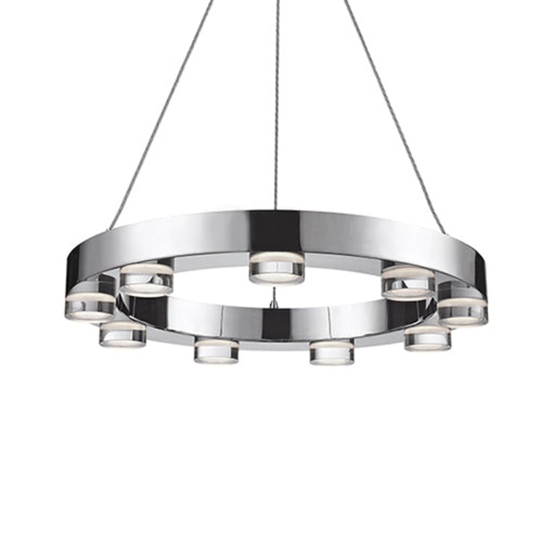 LED Pendant from the Belle Collection in Chrome Finish by Kuzco Lighting