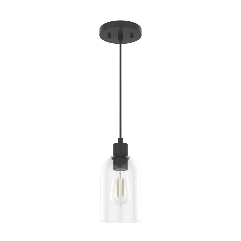 One Light Mini Pendant from the Lochmeade Collection in Noble Bronze Finish by Hunter