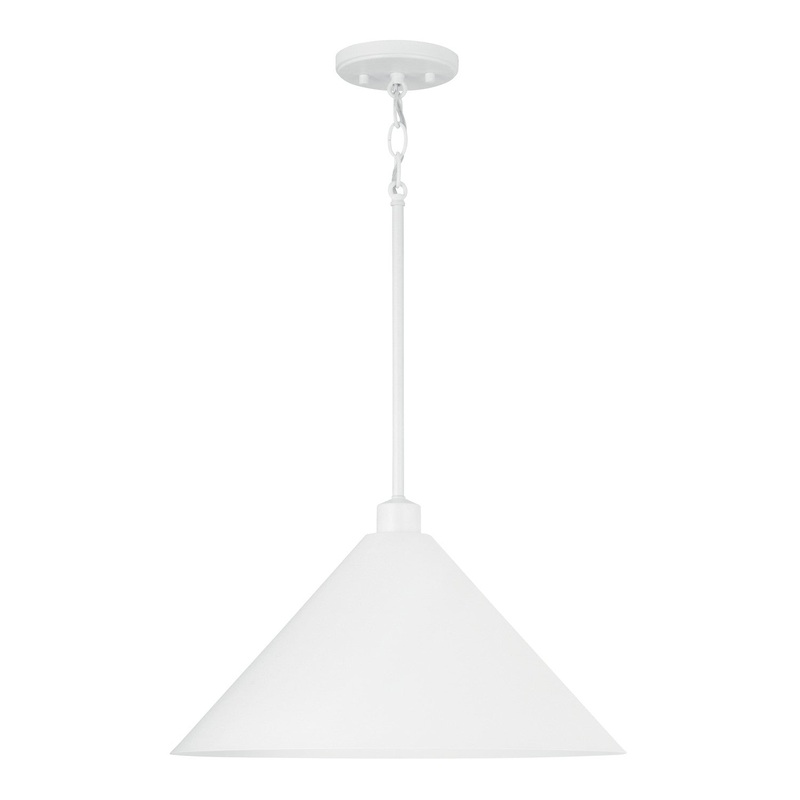 One Light Pendant from the Alden Collection in Matte White Finish by Capital Lighting