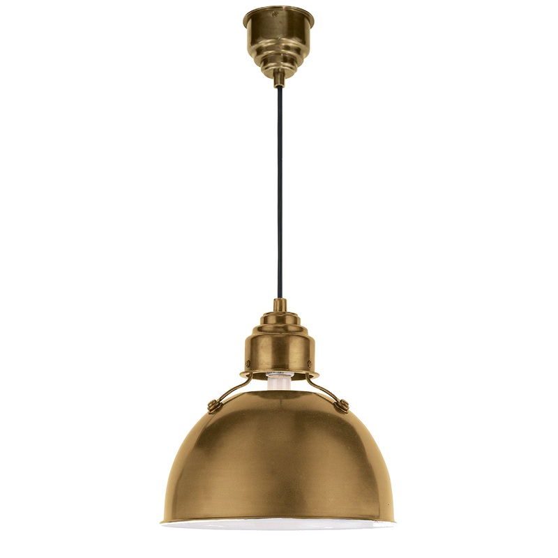One Light Pendant from the Eugene Collection in Hand-Rubbed Antique Brass Finish by Visual Comfort Signature