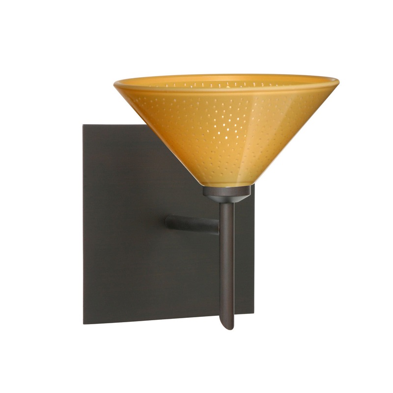 One Light Wall Sconce from the Kona Collection in Bronze Finish by Besa