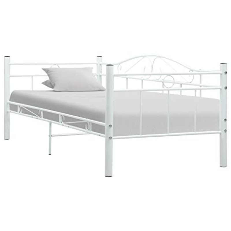 SKM Telaio Divano Letto Bianco in Metallo 90×200 cm (19.1kg)