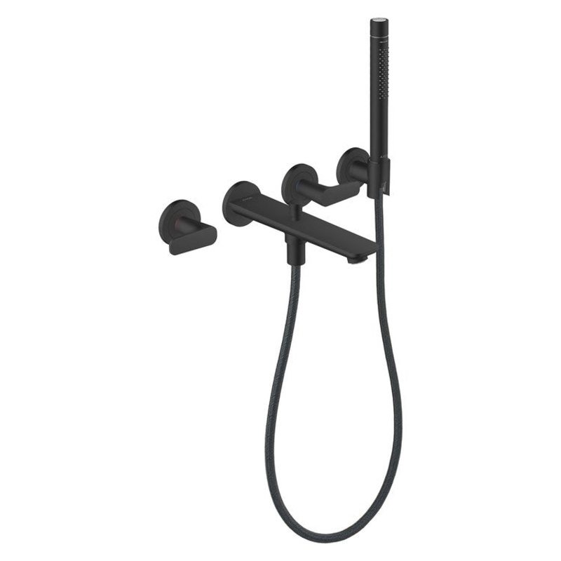 Tub Filler Trim Citterio C 2 Lever Matte Black WaterSense 8 Inch Spread Wall Mount 5.3 Gallons per Minute