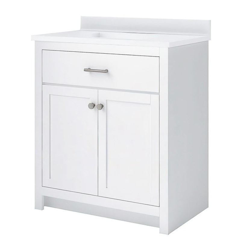 Vanity Kit REESE 30 Inch Freestanding White 2 Doors