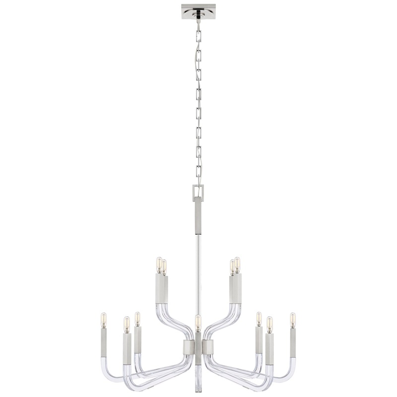 12 Light Chandelier from the Reagan Collection in Polished Nickel And Crystal Finish by Visual Comfort Signature