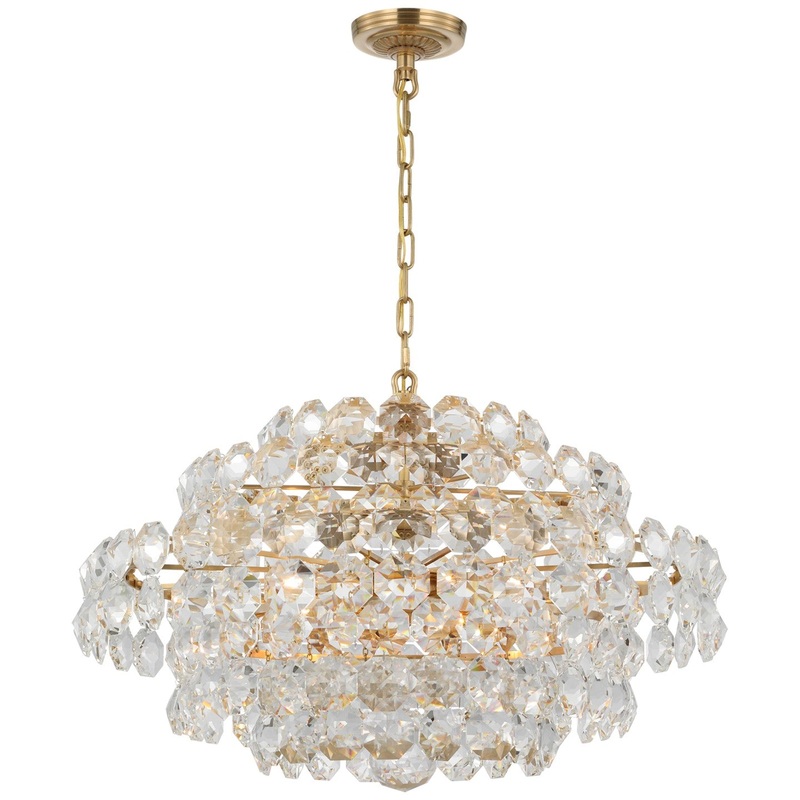 12 Light Chandelier from the Sanger Collection in Hand-Rubbed Antique Brass Finish by Visual Comfort Signature
