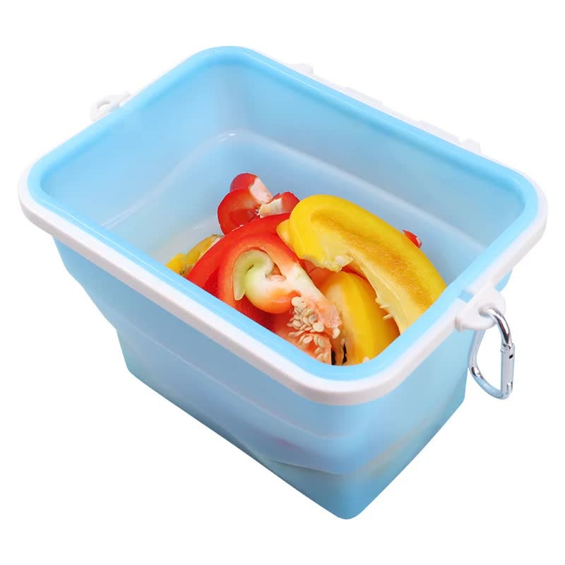 2 Pcs Blue Collapsible Silicone Food Storage Container – Microwave & Freezer Safe Lunch Box