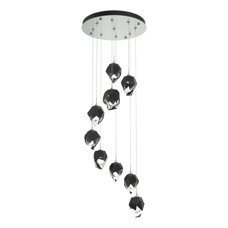 Chrysalis 9-Light Small Crystal Pendant Vintage Platinum Black Crystal (BP)
