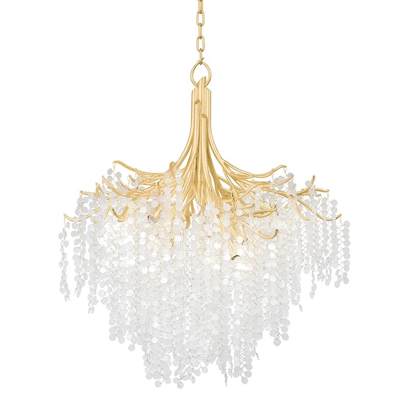 Corbett Lighting 350-32-GL Genoa Nine Light Chandelier Gold Leaf