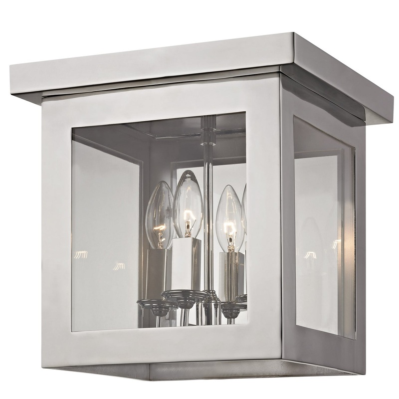 Crystorama 6050-PN Hurley Four Light Flush Mount Polished Nickel