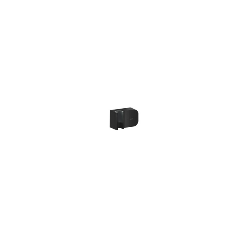 Handshower Holder One Wall Mount with Outlet Matte Black Brass 1/2 Inch NPT for Hose with Cylindrical Nut