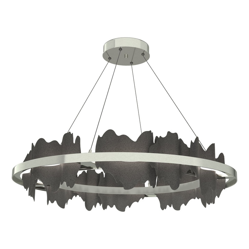 Hildene Circular LED Pendant Sterling Natural Iron