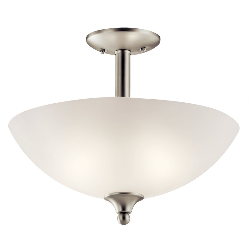 Kichler 43641NI Two Light Pendant/Semi Flush, Brushed Nickel