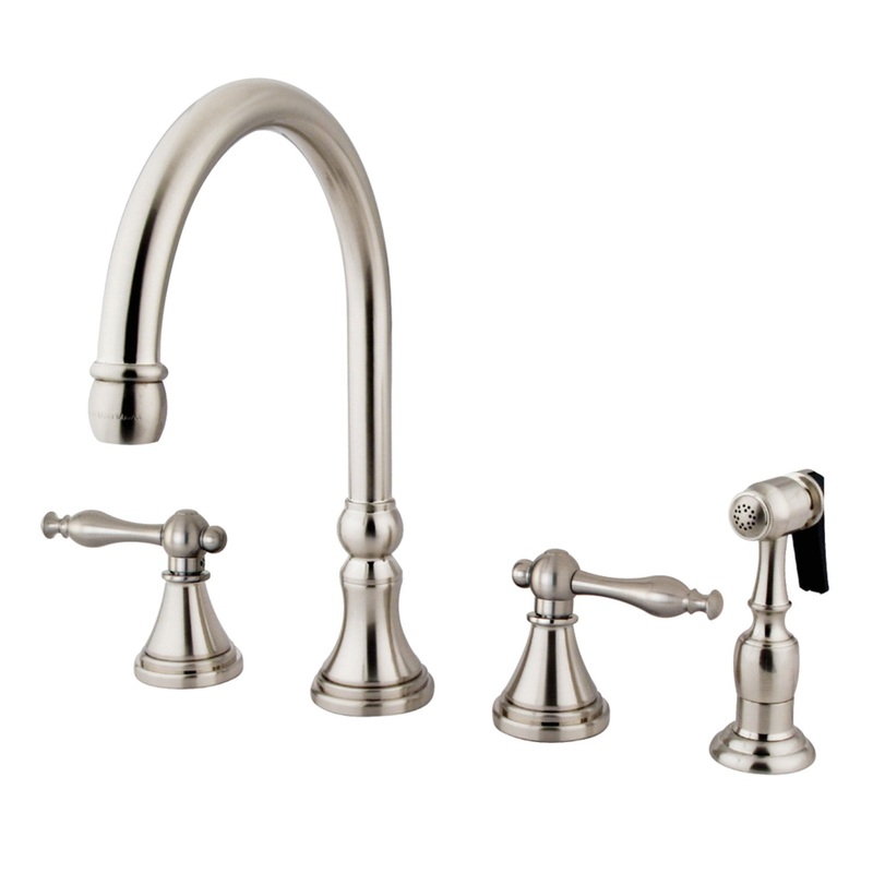 Kingston Brass KS2798NLBS Widespread Kitchen Faucet, Brushed Nickel