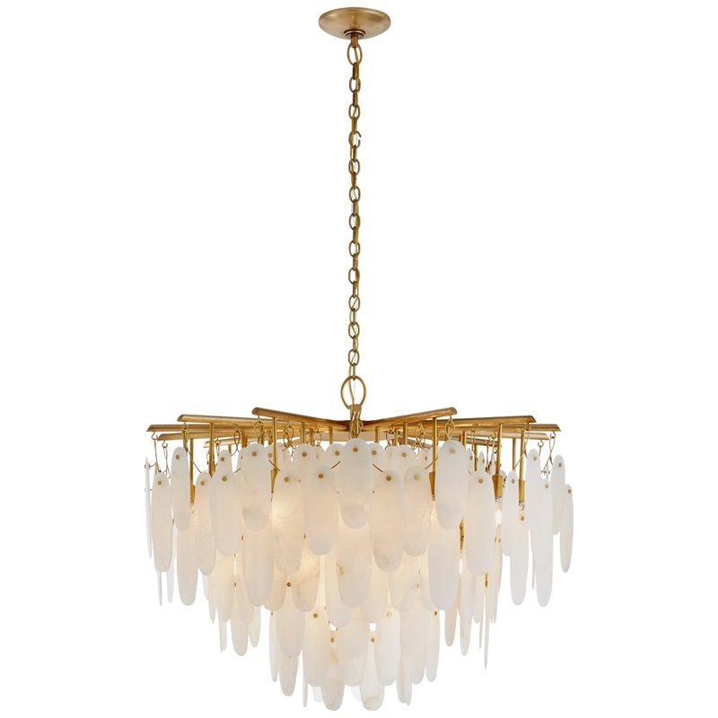 LED Chandelier from the Cora Collection in Antique-Burnished Brass Finish by Visual Comfort Signature