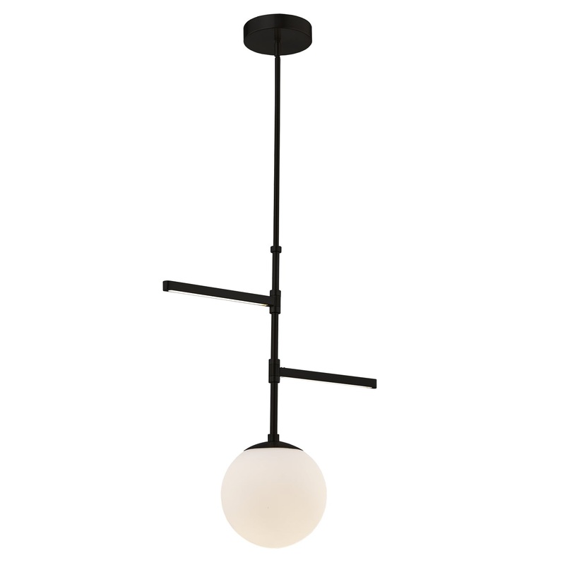 LED Pendant from the Intersect Collection in Matte Black Finish by Justice Designs