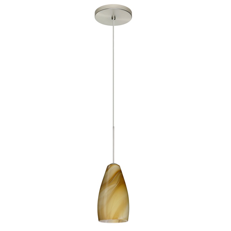 One Light Pendant from the Karli Collection in Satin Nickel Finish by Besa
