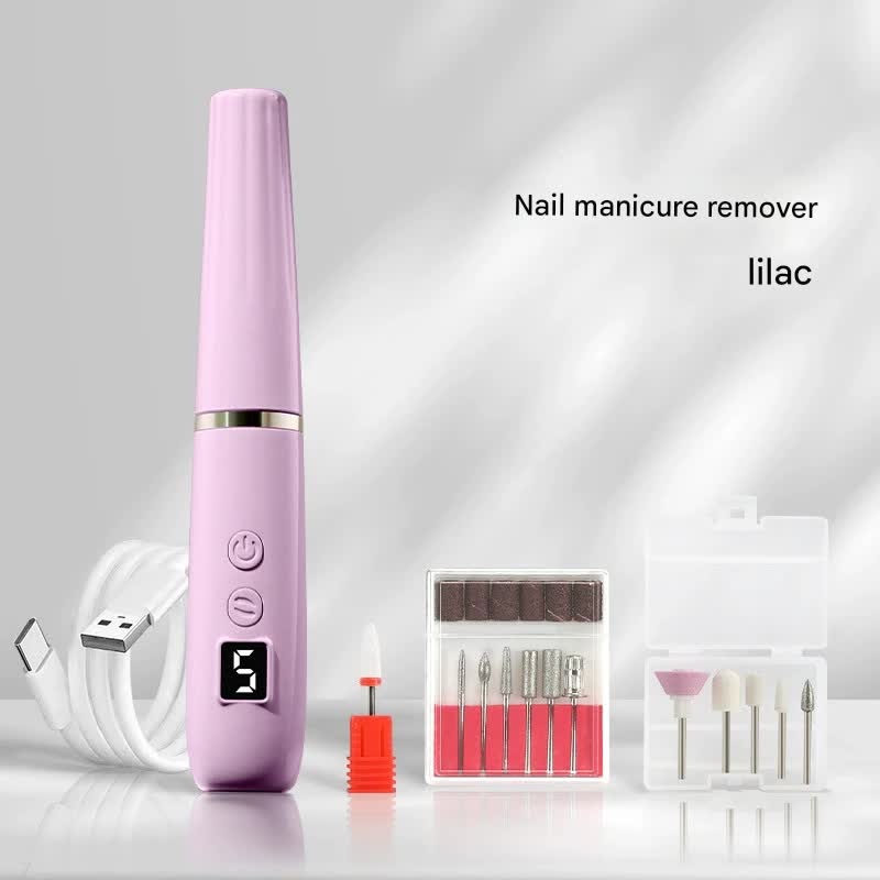 Portable Electric Nail Drill Machine Kit – 18000 RPM, 5-Speed, USB-C Rechargeable with LED Display(purple)