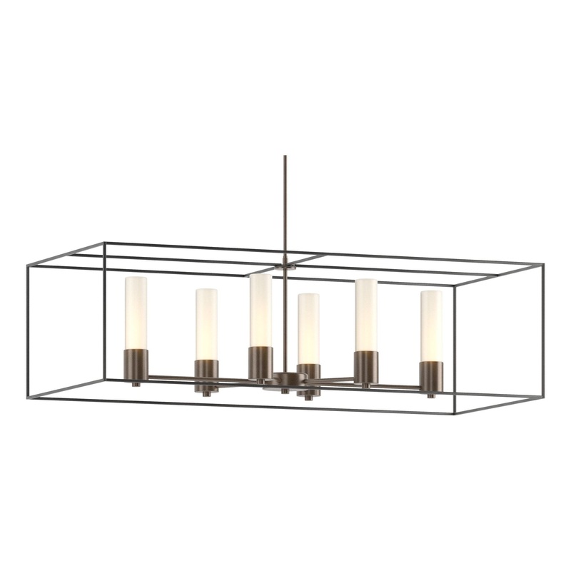 Portico Pendant Bronze Black Opal Glass (GG)
