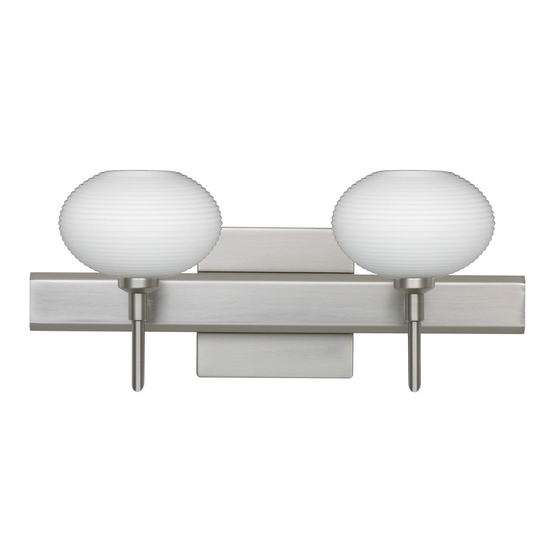 Two Light Wall Sconce from the Lasso Collection in Satin Nickel Finish by Besa