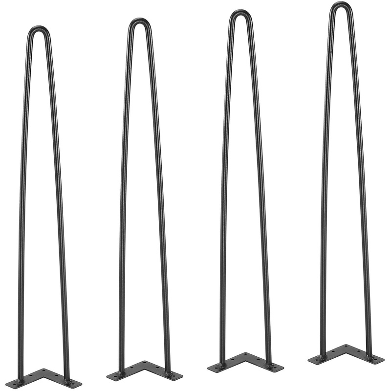 VEVOR 711.2MM Hairpin Furniture Legs, Metal Home DIY Projects for Nightstand, Coffee Table, Desk, 226.8KG Load Capacity with Rubber Floor Protectors, Metal Heavy Duty Sturdy Modern Table Legs, 4PCS