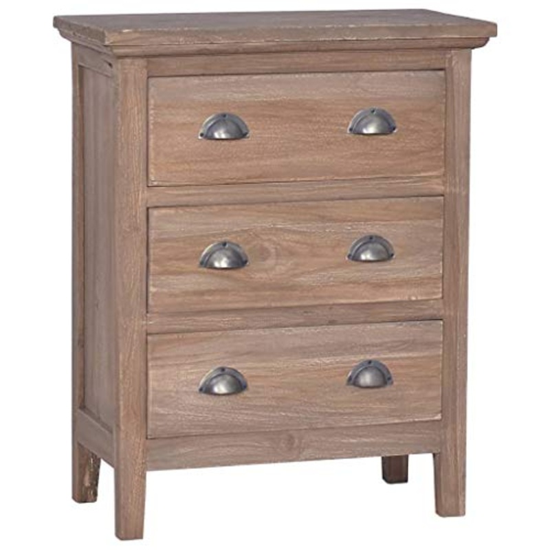 vidaXL Credenza con 3 Cassetti 60x30x75 cm in Legno Massello di Teak