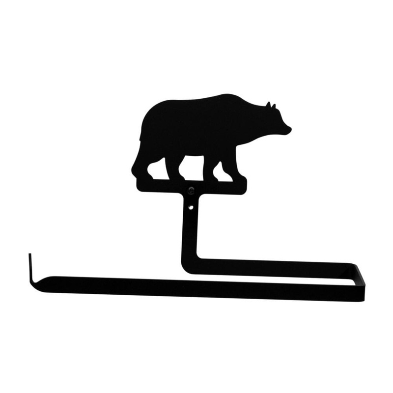 Village Wrought Iron PT-B-14 Bear Paper Paper Towel Holder Horizontal Wall Mount