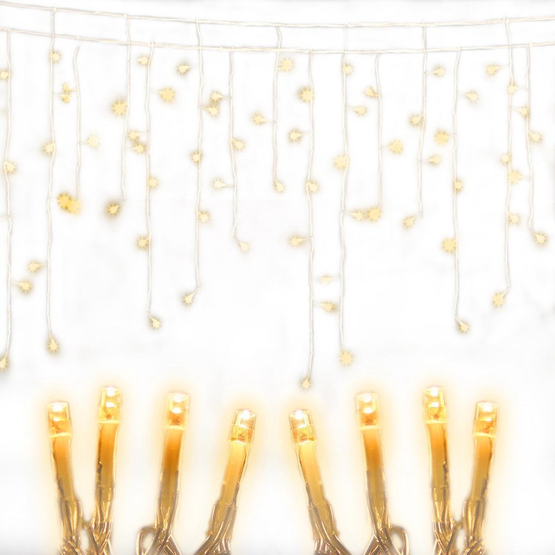 12.5M Christmas Lights Solar Icicle String Light Warm White Jingle Jollys