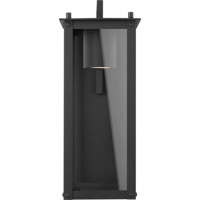 Capital Lighting 934611BK-GL Hunt 1 Light Outdoor Wall Lantern Black