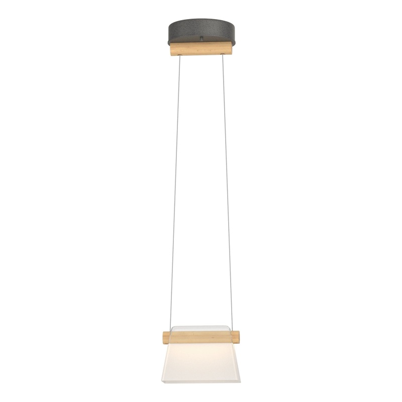 Cowbell LED Mini Pendant Natural Iron Clear Glass with Frosted Diffuser (YE)