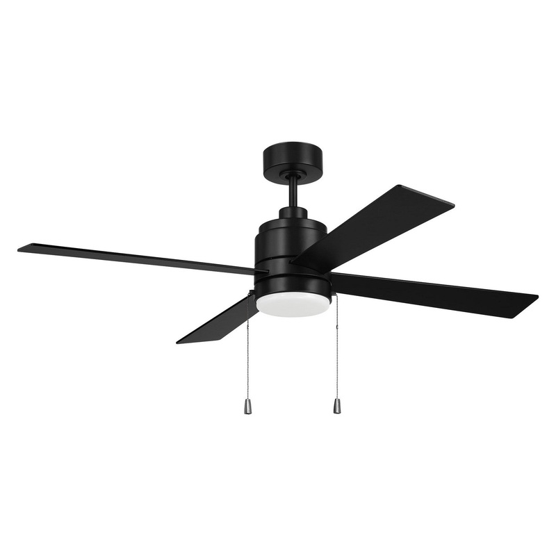 Craftmade MCY52FB4-PC McCoy 52 4 Blade with Pull Chains 52″Ceiling Fan Flat Black