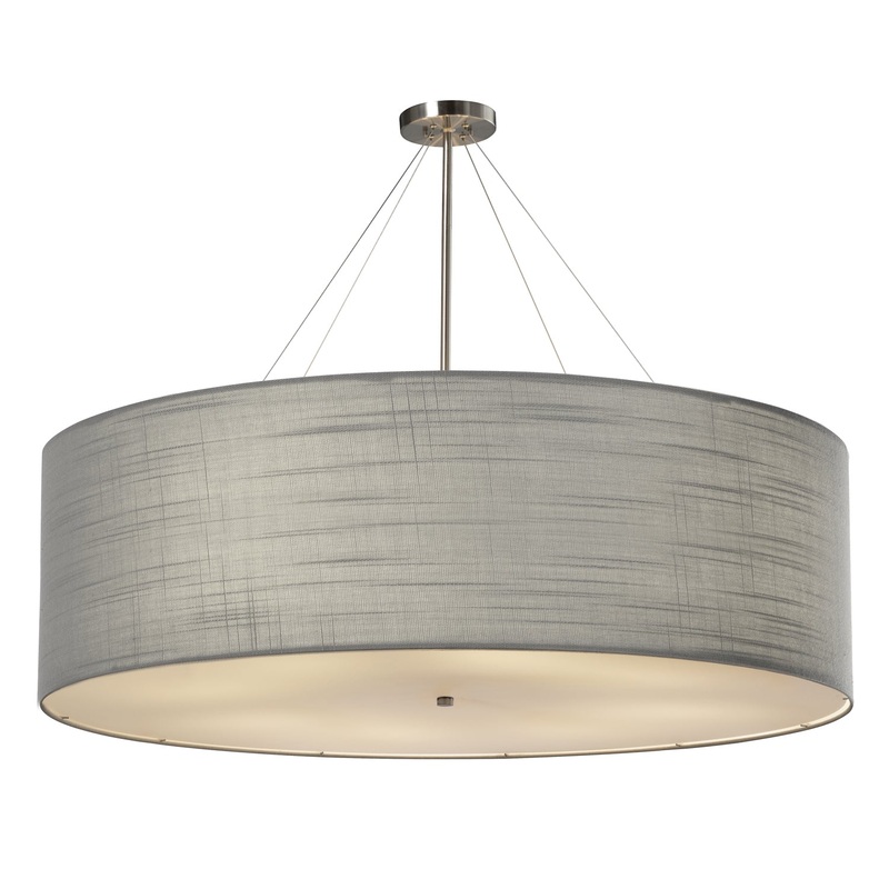 Eight Light Pendant from the Classic Collection in Brushed Nickel Finish by Justice Designs