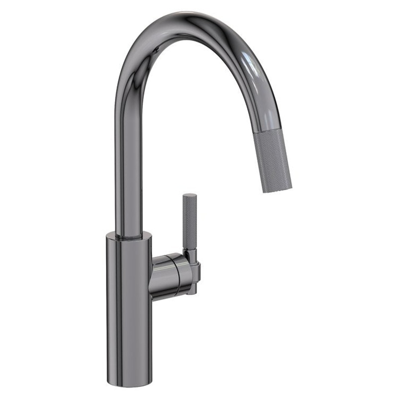 Kitchen Faucet Muncy 1 Lever ADA Midnight Chrome Pull Down Spout Height 9-3/5 Inch 1.8 Gallons per Minute