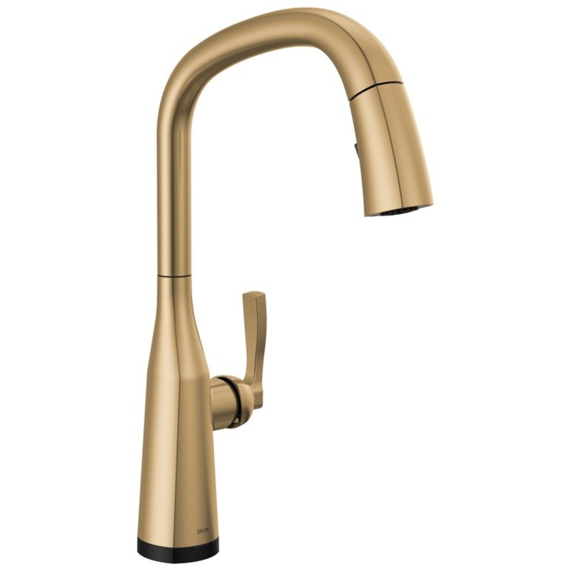 Kitchen Faucet Stryke 8 Inch Spread 1 Lever ADA CALGreen Lumicoat Champagne Bronze Pull Down 2 Function Wand Swivel 360DEG 1/3 Hole Touch2O with Touchless/MagnaTite Docking/VoiceIQ Compatible 1.8 Gallons per Minute