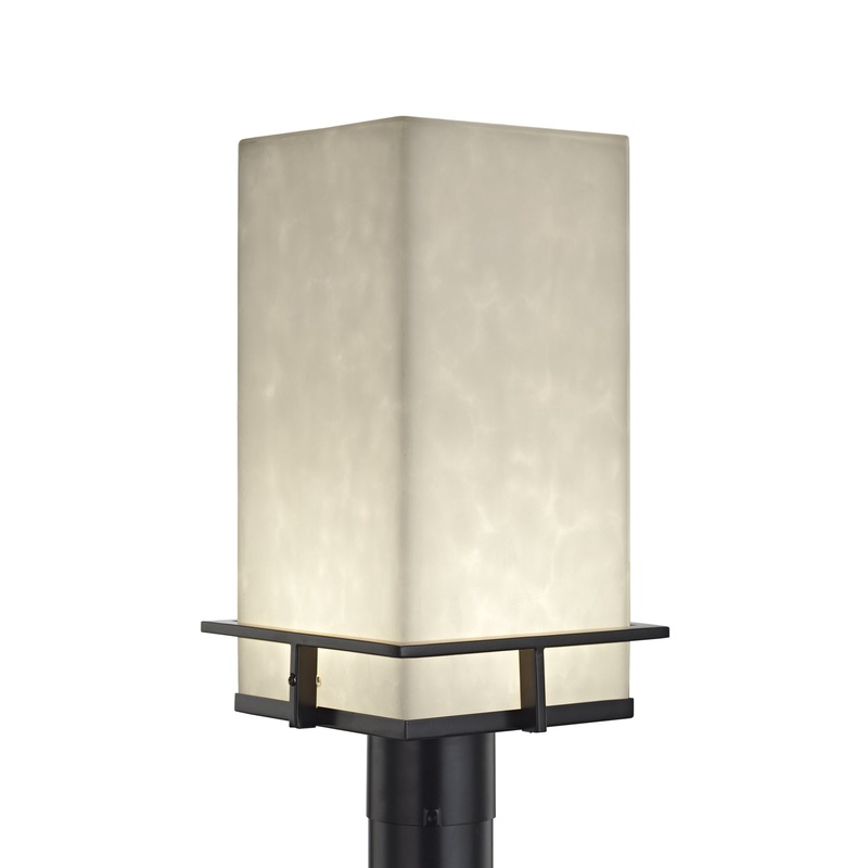 LED Post Mount from the Clouds Collection in Matte Black Finish by Justice Designs