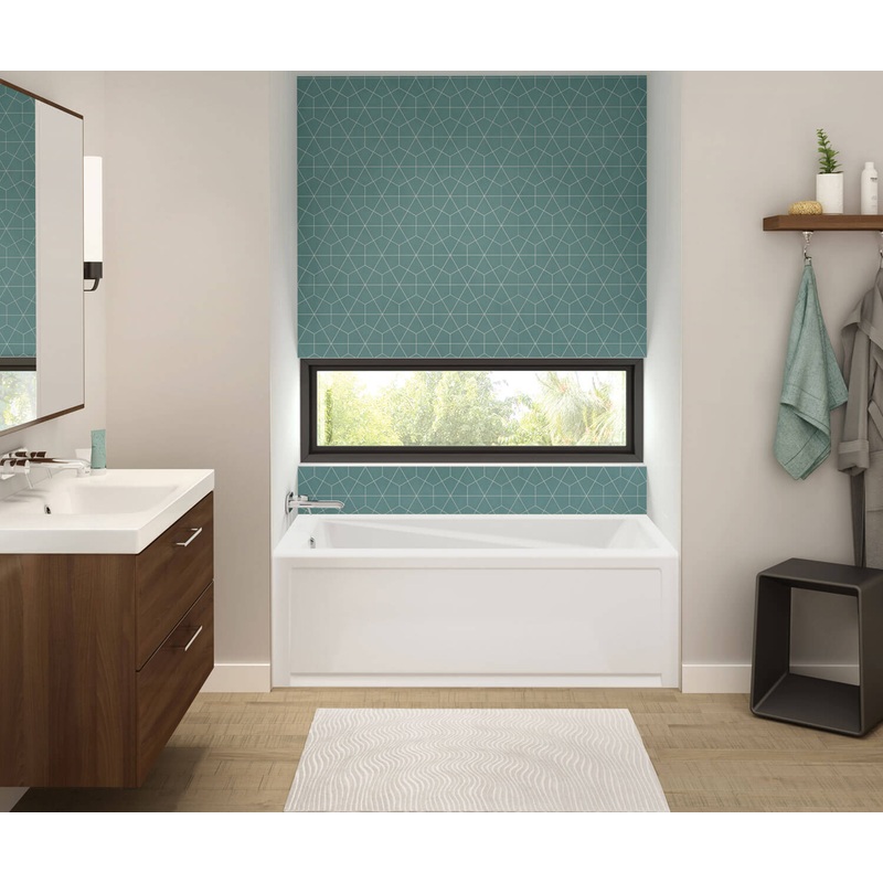 MAAX 105520-000-001-102 Exhibit 6032 IFS Acrylic Alcove Left-Hand Drain Bathtub in White