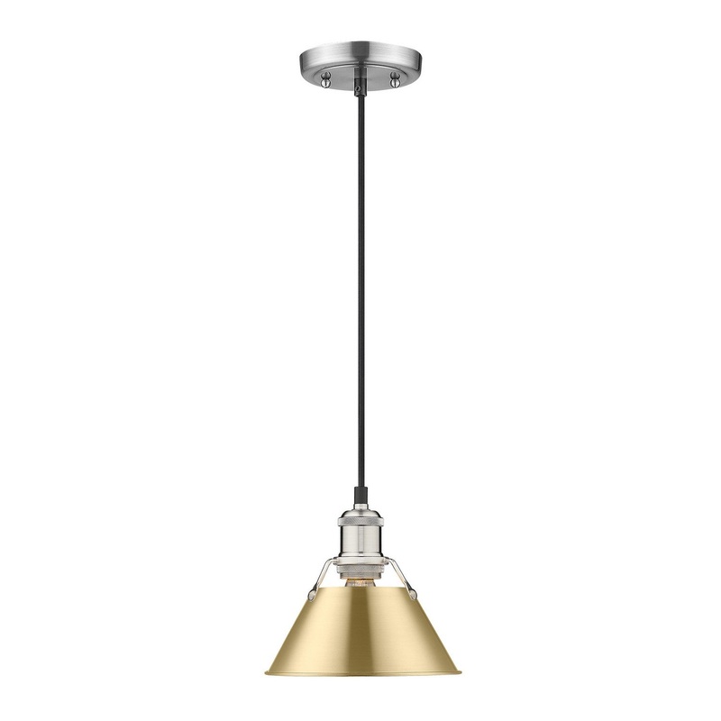 One Light Mini Pendant from the Orwell Collection in Pewter Finish by Golden