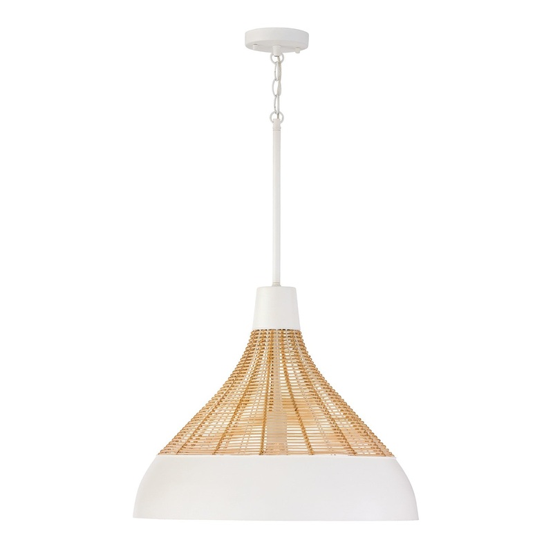 One Light Pendant from the Kali Collection in Matte White Finish by Capital Lighting