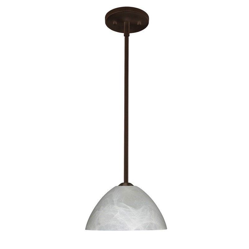 One Light Pendant from the Tessa Collection in Bronze Finish by Besa