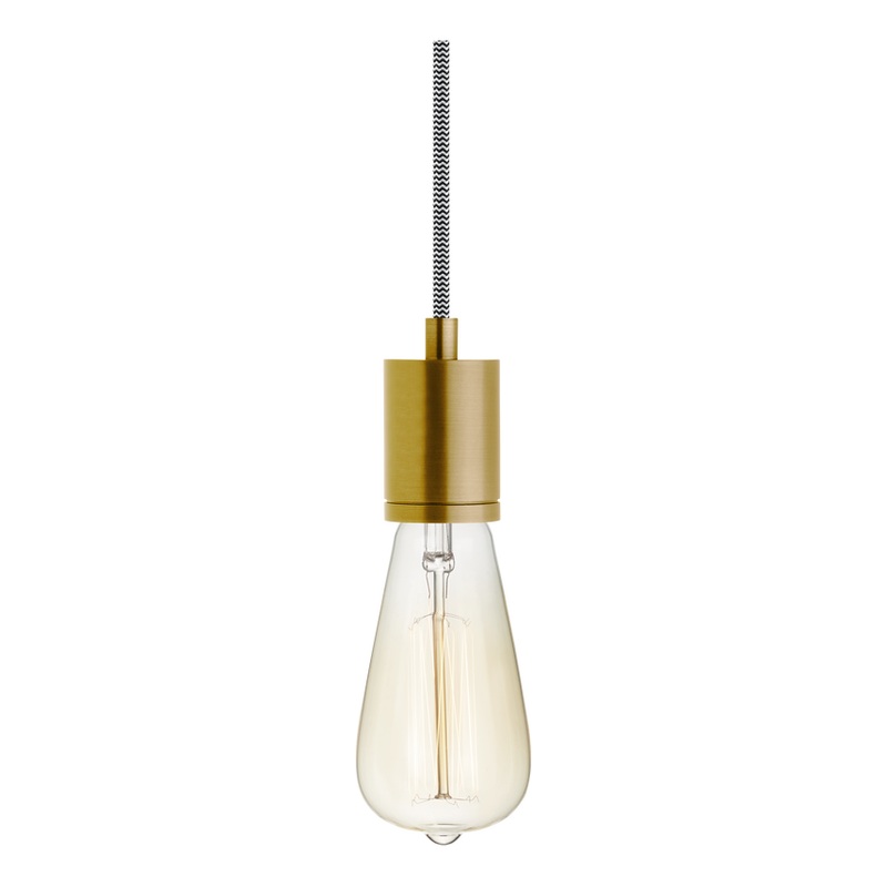 SoCo Pendant Hand Rubbed Antique Brass Black/White 16′