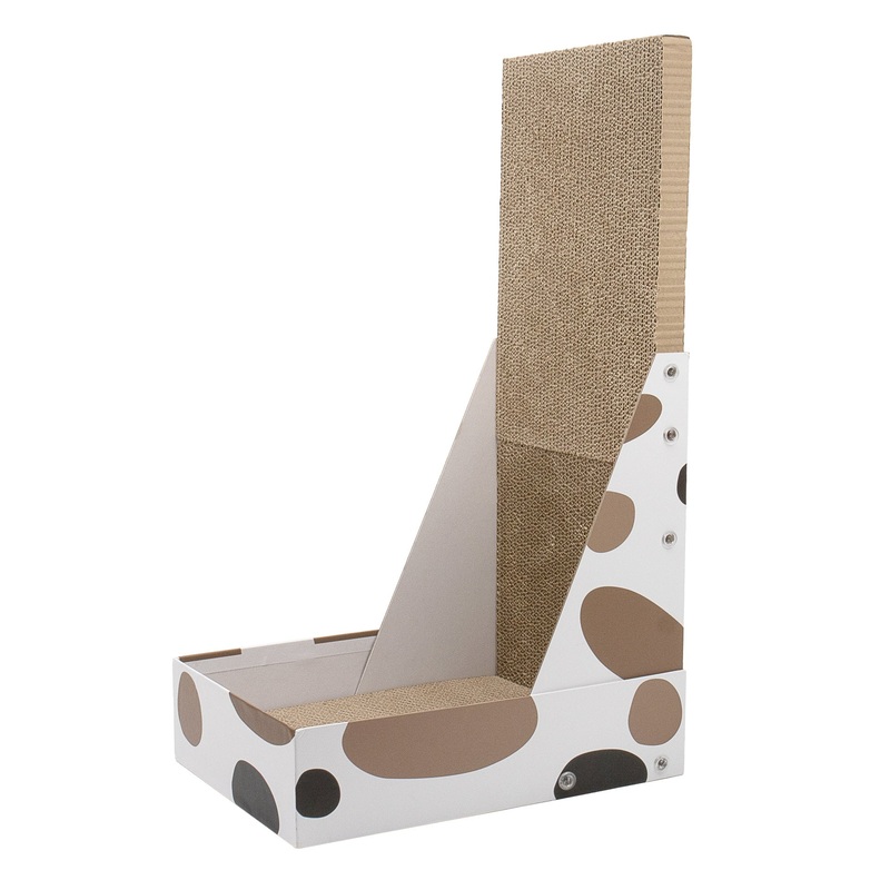 Triple Pattern Cat Scratching Post and Lounge – 350x250x600mm Corrugated Cardboard