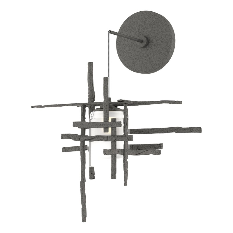 Tura Frosted Glass Low Voltage Sconce Natural Iron