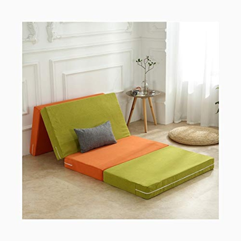 YANGLY 8 Centimetri di Spessore Materasso Pieghevole Multifunzione 4 Fold Materasso for I Giochi di Gioco, Picnic, Yoga, Tatami (Color : Striped Green, Size : 28x79inch)