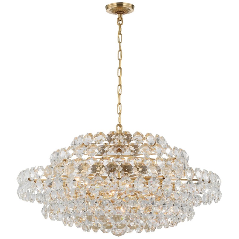 18 Light Chandelier from the Sanger Collection in Hand-Rubbed Antique Brass Finish by Visual Comfort Signature
