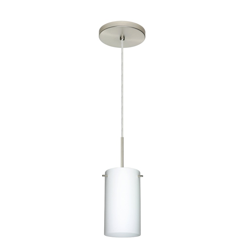 Besa 1BT-440407-LED-SN Stilo One Light Pendant Satin Nickel