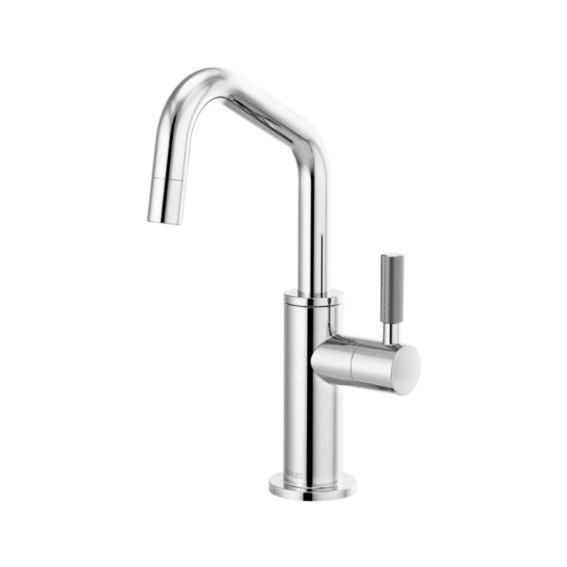 Beverage Faucet Litze Cold Water 1 Knurled Lever ADA Chrome Angled Spout 360 Degree Swivel