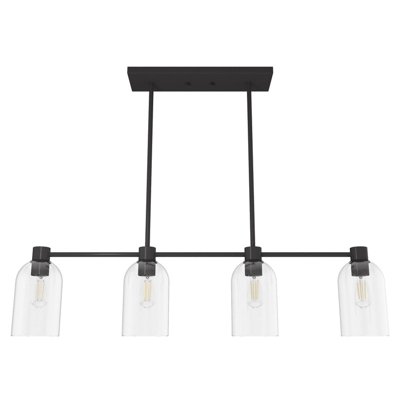 Four Light Linear Chandelier from the Lochmeade Collection in Noble Bronze Finish by Hunter