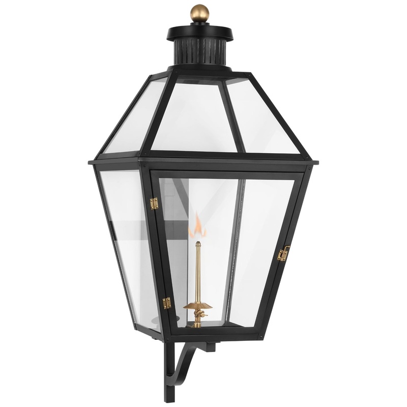 Gas Wall Lantern from the Stratford Gas Collection in Matte Black Finish by Visual Comfort Signature