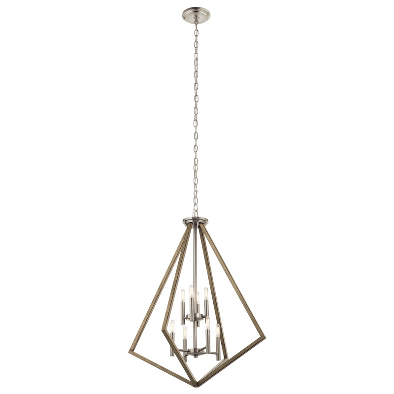 Kichler 43036DAG Eight Light Chandelier, Distressed Antique Gray