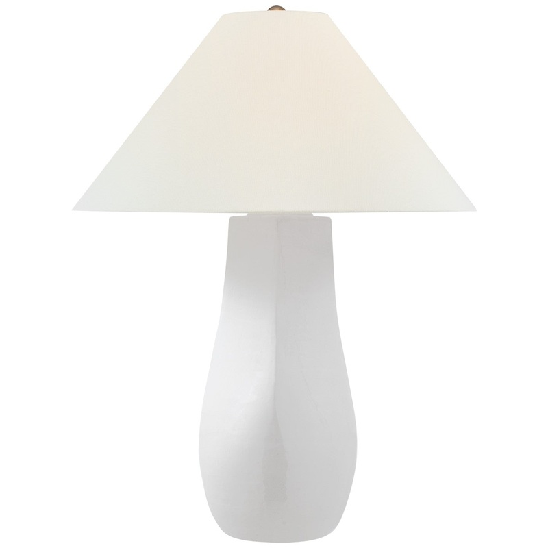 LED Table Lamp from the Cabazon Collection in Glossy White Crackle Finish by Visual Comfort Signature